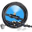 Misting Cooling System,26FT (8M) Misting Line + 7 Brass Mist Nozzles + Brass Adapter(3/4In) Outdoor Mister for Patio Garden Greenhouse Trampoline for Waterpark