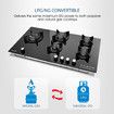 Maxkon 87cm Gas Cooktop 5 Burner Stove Cooker Cook Top Stovetop Kitchen Home Hob LPG NG Glass Surface Metal Knobs Black