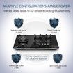 Maxkon 87cm Gas Cooktop 5 Burner Stove Cooker Cook Top Stovetop Kitchen Home Hob LPG NG Glass Surface Metal Knobs Black