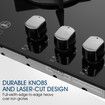 Maxkon 87cm Gas Cooktop 5 Burner Stove Cooker Cook Top Stovetop Kitchen Home Hob LPG NG Glass Surface Metal Knobs Black