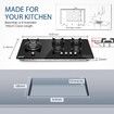 Maxkon 87cm Gas Cooktop 5 Burner Stove Cooker Cook Top Stovetop Kitchen Home Hob LPG NG Glass Surface Metal Knobs Black