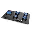 Maxkon 87cm Gas Cooktop 5 Burner Stove Cooker Cook Top Stovetop Kitchen Home Hob LPG NG Glass Surface Metal Knobs Black