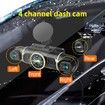 4K Dash Camera For Cars 360 Degree Four Channels With GPS Location Wifi Camera Security Dashboard Camera Front Backup Parking Monitor Front Inside-1 Pack
