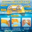 Remote Control Boat for Kids,2.4GHZ Mini RC Boat with Spray Water Pump and Led Lights Lakes & Swimming Pool Toys,Age3+,2 Rechargeable Batteries (Yellow)