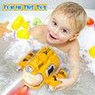 Remote Control Boat for Kids,2.4GHZ Mini RC Boat with Spray Water Pump and Led Lights Lakes & Swimming Pool Toys,Age3+,2 Rechargeable Batteries (Yellow)