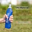 1 Pcs 500ml Soft Water Bottle , TPU Collapsible Flask Foldable Bottles for Hydration Pack, BPA Free, for Running Hiking Cycling Climbing