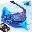Pool Toys Remote Control Stingray Diving into Water High Simulation Robot Manta ray Lights Rechargeable Battery Great Gift RC Boat for Age3+,Blue
