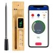 Smart Wireless Meat Thermometer with LED Display Bamboo Base, Up to 700ft App Remote Monitoring for BBQ, Grill, Oven, Rotisserie, Air Fryer, IP68 Waterproof