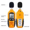 Decibel Meter, Digital Sound Level Meter 30 to 130 dB Audio Noise Measure Device Backlight MAX/MIN, Data Hold Auto Power Off Dual Ranges