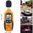 Decibel Meter, Digital Sound Level Meter 30 to 130 dB Audio Noise Measure Device Backlight MAX/MIN, Data Hold Auto Power Off Dual Ranges