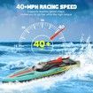 Brushless RC Boat 40+MPH,Remote Control Boat,19 Inch Large Fast Racing Boat for Salt Water,Lake,River,Fishing with Self-Righting,LED Light,Low Battery Alarm
