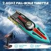 Brushless RC Boat 40+MPH,Remote Control Boat,19 Inch Large Fast Racing Boat for Salt Water,Lake,River,Fishing with Self-Righting,LED Light,Low Battery Alarm