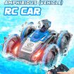 Amphibious Remote Control Car Boat with Water Spray 2.4 GHz Waterproof RC Car Monster Truck Stunt Car, Water Beach Pool RC Car Toys (Blue)