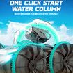 Amphibious Remote Control Car Boat with Water Spray 2.4 GHz Waterproof RC Car Monster Truck Stunt Car, Water Beach Pool RC Car Toys (Blue)