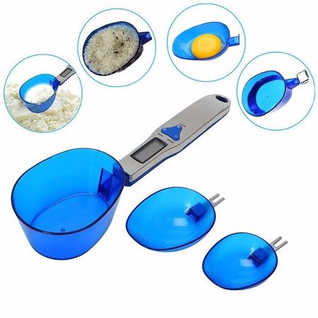 Digital Kitchen Scale Electronic Food Scale with 3 Measuring Spoons for Portioning Milk, Tea, Flour, Spices, Medicine 500gram/0.1gram
