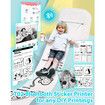 Phomemo T02 Sticker Printer, Inkless Printer Mini Printer Sticker Maker Bluetooth Thermal Pocket Printer for Study Notes, Stickers, Photos, DIY Printing, with 3 Rolls Paper, White