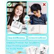 Phomemo T02 Sticker Printer, Inkless Printer Mini Printer Sticker Maker Bluetooth Thermal Pocket Printer for Study Notes, Stickers, Photos, DIY Printing, with 3 Rolls Paper, White