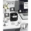 Phomemo M220 Label Maker With 1 Roll Label, 3.14 Inch Barcode Label Printer, Compatible with Phones and PC, Black
