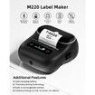 Phomemo M220 Label Maker With 1 Roll Label, 3.14 Inch Barcode Label Printer, Compatible with Phones and PC, Black