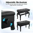 Adjustable Duet Piano Stool Bench Chair Ergonomic Modern Keyboard Double Seat Black with Storage PU Leather Cushion
