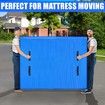 Queen Size Mattress Bag 8 Handles Extra Thick Reusable Storage Cover Wide Opening Zippers Moving Mattress Bag Protector Blue