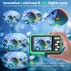 Underwater Camera 4K UHD 48MP Waterproof with Dual Screens 16X Zoom Selfie Fill Light Snorkeling 64GB Card Green