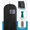 54Inch Suit Bags for Closet Storage and Travel,Gusseted Hanging Garment Bags for Men Suit Cover With Handles for Clothes,Coats,Jackets,Shirts (3 Packs)