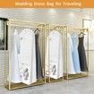 72 Inch Wedding Dress Garment Bag with 10 Inch Gusseted Dress Bags for Gowns Long 4 Pockets Dress Cover for Women,White