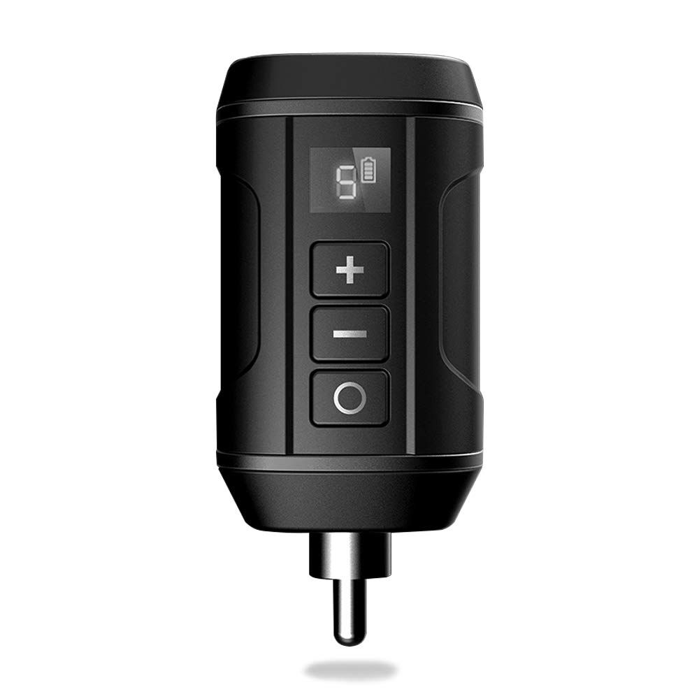 Tattoo Power Supply, Professional Mini Portable RCA Wireless Tattoo 1800mAh Lithium Battery Power Supply with LED Digital Display for Rotary Tattoo Pen Machine Gun