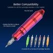 Rotary Tattoo Machine, Tattoo Pen Style Cartridge Machine Gun Liner Shader with DC Cord 9000r/m Motor Zinc Alloy Tattoo Machine Kit for Body Art Tattoo,Red