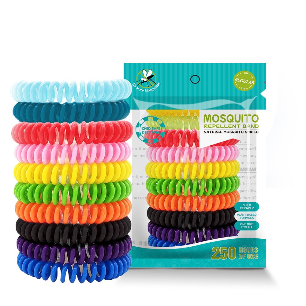 Mosquito Repellent Bracelets 10 Pcs DEET Free Natural Waterproof Band Outdoor Camping Playing Protection Insect Shield
