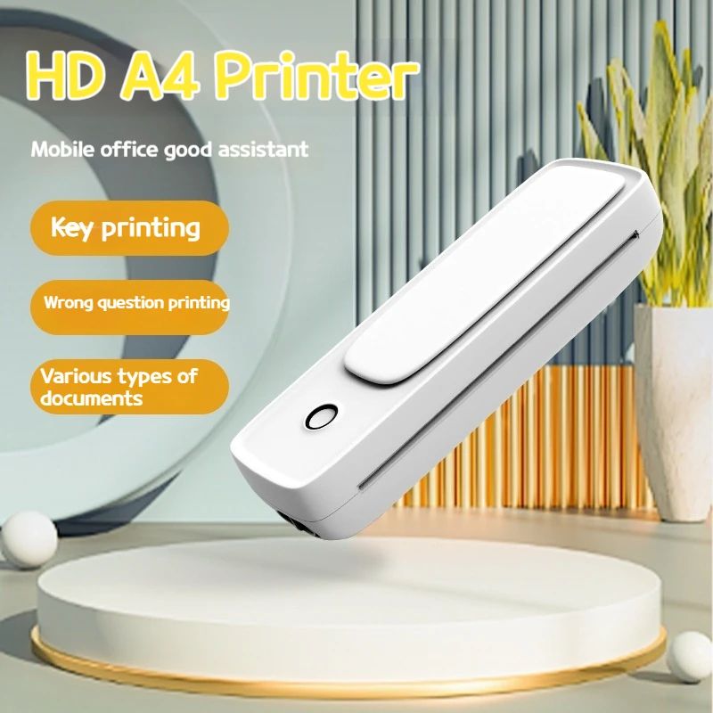 Portable Wireless Thermal Printer 300Dpi ,Inkless Printing,Tattoo Transfer,With 20pcs Free Transfer Paper Compatible With Smartphone & Pc