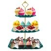 Dessert Cupcake Stand,3 Tier Cup Cake Holder Tower for Tea Party/Birthday/Weeding,Plastic Tiered Serving Tray with Metal Rod,Green