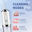 Water Flosser Cordless Teeth Cleaner,Water Dental Flosser with 3 Modes 4 Jets Rechargeable IPX7 Waterproof Dental Oral Irrigator for Travel Home Braces (White)