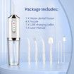 Water Flosser Cordless Teeth Cleaner,Water Dental Flosser with 3 Modes 4 Jets Rechargeable IPX7 Waterproof Dental Oral Irrigator for Travel Home Braces (White)