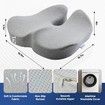 Seat Cushion for Office Chair,Pressure Relief Seat Cushion for Long Sitting,Non-Slip Memory Foam Firm Coccyx Pad for Relief Sciatica,Hip (Lightgray)