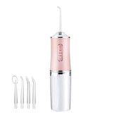Electric Water Flosser Cordless 3 Modes 4 Jet Tips Cleaning and Flossing Water Dental Portable Floss Irrigator Oral Water Flossed Rechargeable Tonsil Stone Travel (Pink)