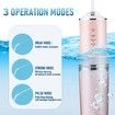 Electric Water Flosser Cordless 3 Modes 4 Jet Tips Cleaning and Flossing Water Dental Portable Floss Irrigator Oral Water Flossed Rechargeable Tonsil Stone Travel (Pink)