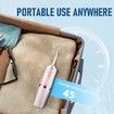 Electric Water Flosser Cordless 3 Modes 4 Jet Tips Cleaning and Flossing Water Dental Portable Floss Irrigator Oral Water Flossed Rechargeable Tonsil Stone Travel (Pink)