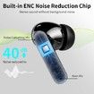 Wireless Earbuds Bluetooth 5.3 Noise Cancelling Mic Headphones Bass Stereo LED Display IP7 Waterproof 36H Playtime Sports Workout Black