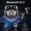 Wireless Earbuds Bluetooth 5.3 Noise Cancelling Mic Headphones Bass Stereo LED Display IP7 Waterproof 36H Playtime Sports Workout Black
