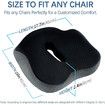 Large Seat Cushion, Supportive Memory Foam Butt Pillow for Sciatica Relief, Coccyx Seat Cushion for Tailbone for Home, Office and Car