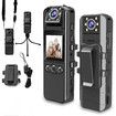 HD 1080P Body Camera with Audio Video Recording, 180 Degree Rotating Lens IR Night Vision for Civilians Police Law Enforcement