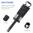 Golf Ball Retriever,Portable Shag Bag Golf Ball Pick Up with Removable Plastic Tube,Pocket Shagger Storage Color Black