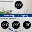Digital Wall Clock with Remote, Colorful Dynamic LED Large Display with Time Date Temp Week, Wall Clock for Office Kitchen Living Room Decor