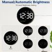 Digital Wall Clock with Remote, Colorful Dynamic LED Large Display with Time Date Temp Week, Wall Clock for Office Kitchen Living Room Decor