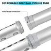 Golf Ball Retriever 20-Ball Capacity for Easy Pickup,Convenient Collector and Essential Golf Tool Perfect Gift for Men and Women Golfer Color Silver