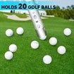 Golf Ball Retriever 20-Ball Capacity for Easy Pickup,Convenient Collector and Essential Golf Tool Perfect Gift for Men and Women Golfer Color Silver