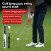 Golf Swing Trainer,Stretchable Swing Training Device With Sound-Emitting Swing Rod Aids With Ergonomic Grip Color Black