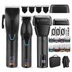 Professional Hair Clippers for Men, Barber Clippers and Trimmer Set with Cordless Electric Razor and LCD Display(Black)